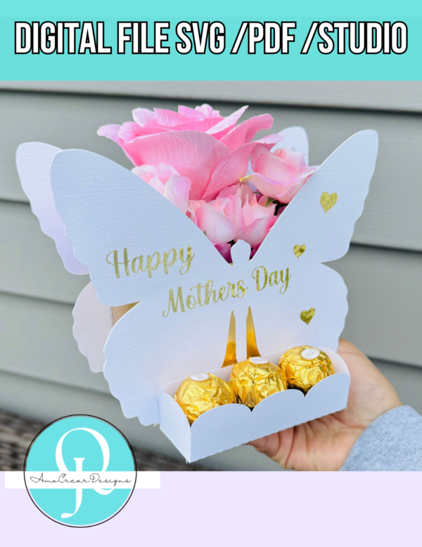 Caja mariposa / Día de la Madre / Butterfly Basket flowers , SVG / PDF / Cricut / Scancut / Cameo / digital file