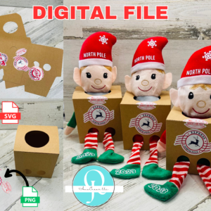 ELF DELIVERY BOX / SVG / PDF certificado / STUDIO / DIGITAL FILE / INCLUYE PNG DE STICKERS / christmas