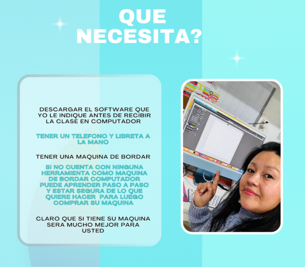 CLASE DE BORDADO PERSONALIZADA Via Zoom