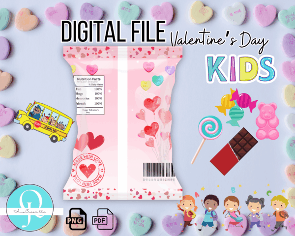 Chipsbags Candy Valentine's Day KIDS Png / Pdf