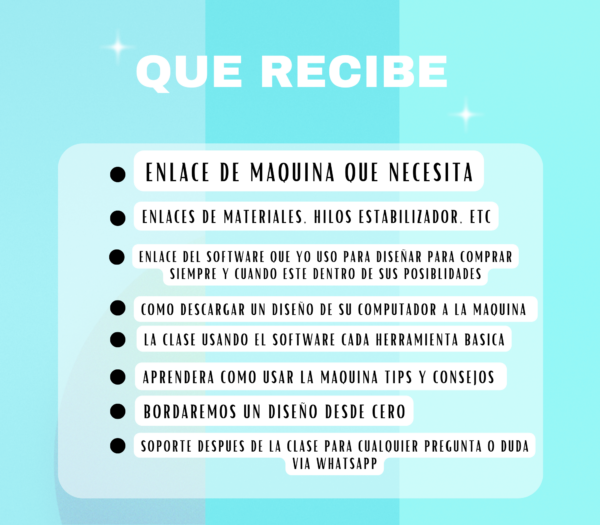 CLASE DE BORDADO PERSONALIZADA Via Zoom