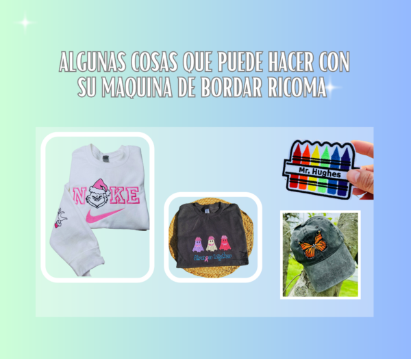 CLASE DE BORDADO CON LA MAQUINA RICOMA VIA ZOOM PERSONALIZADA