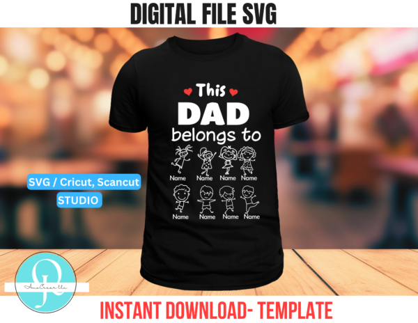 Este Papá pertenece a / svg / studio / english & español / archivo de corte / cricut / scan cut / cameo / digital file / fathers day