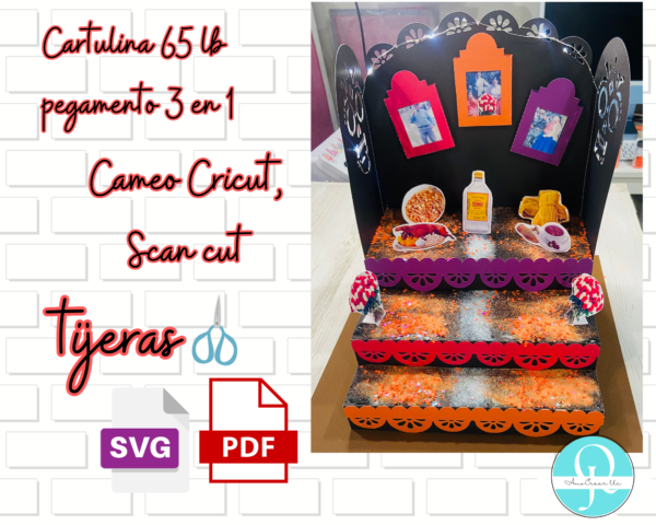 Altar Dia de Muertos archivo de corte SVG / Studio / PDF / Cricut / Studio / Scan cut / etc fácil de cortar