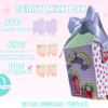 Berry Box Milk, caja de cumpleaños / digital file / SVG PNG PDF / Cricut, Cameo, Scan cut