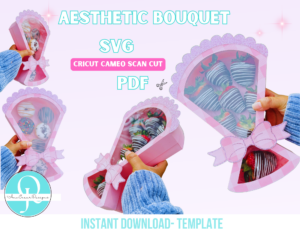 Caja ramo / Aesthetic Bouquet / SVG / CRICUT / STUDIO / PDF TIJERAS Valentines / Mother’s Day