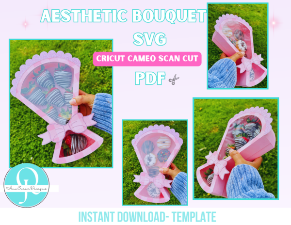 Caja ramo / Aesthetic Bouquet / SVG / CRICUT / STUDIO / PDF TIJERAS Valentines / Mother’s Day