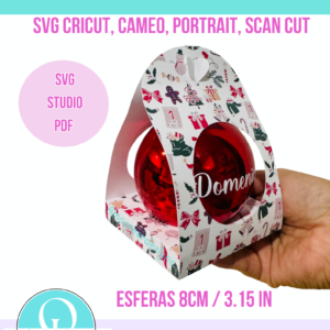EMPAQUE PARA ESFERA CON BASE, SVG, STUDIO PDF, CRICUT, STUDIO, CAMEO PORTRAIT, DIGITAL FILE / CHRISTMAS