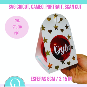 EMPAQUE PARA ESFERA DE NAVIDAD, SVG, STUDIO, PDF, CRICUT, CAMEO, SCAN CUT PORTRAIT, DIGITAL FILE / CHRISTMAS