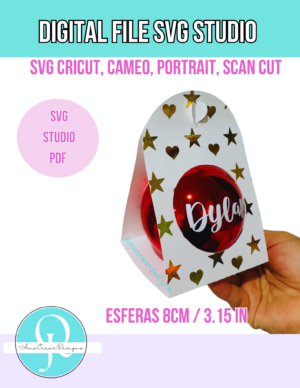 EMPAQUE PARA ESFERA SIN BASE DE NAVIDAD, SVG, STUDIO, PDF, CRICUT, CAMEO, SCAN CUT PORTRAIT, DIGITAL FILE / CHRISTMAS