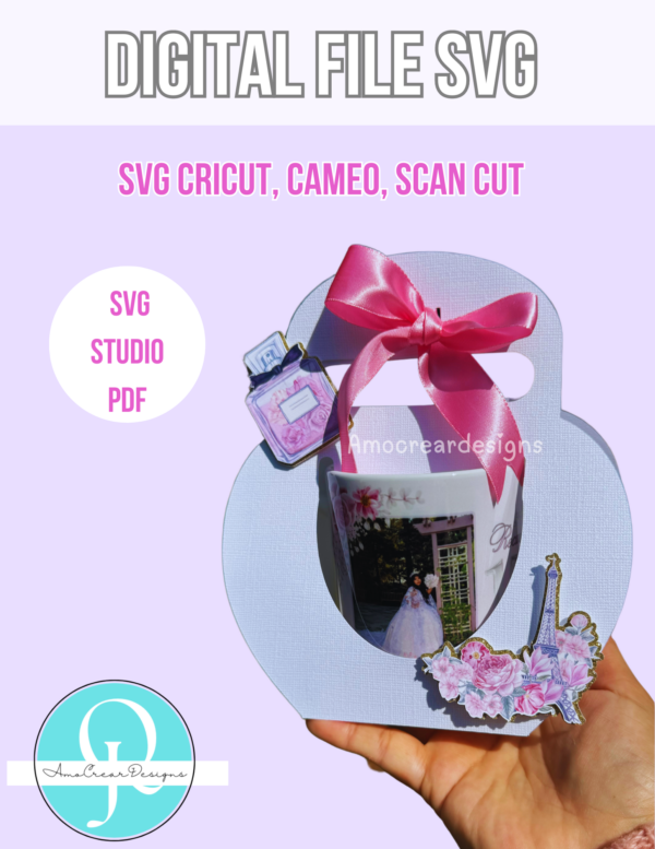 HOLDER FOTO 15 HOLDER MUG, Recuerdo tazas, holder mug 11 oz / empaque para taza, SVG / STUDIO / PDF / Cricut, Cameo, Scan cut / digital file