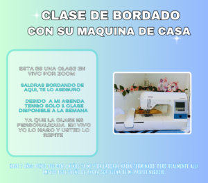 CLASE DE BORDADO PERSONALIZADA Via Zoom