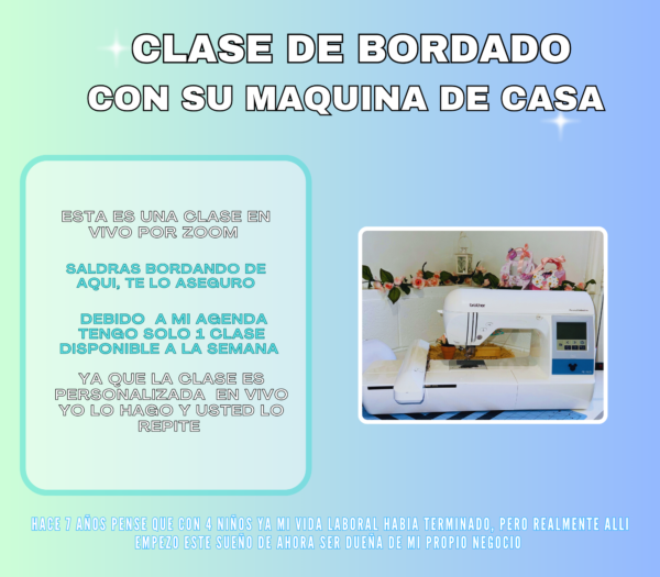 CLASE DE BORDADO PERSONALIZADA Via Zoom