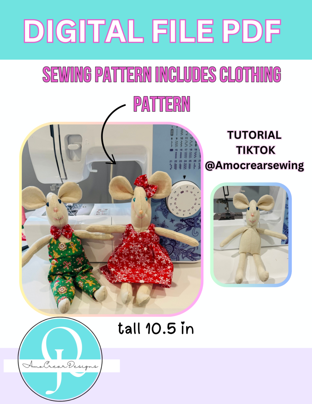 Digital Pattern Sew SEW PATTERNS MICE AND CLOTHES / PDF / DIGITAL FILE / SEW PATTERNS ...