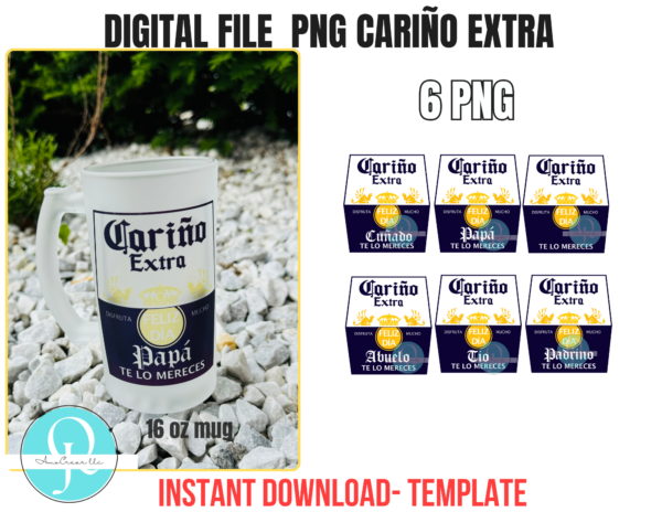 MOCKUP CARINO EXTRA CARIÑO EXTRA PAQUETE DE 6 PNG CERVEZA CORONA / DIGITAL FILE / FATHERS DAY