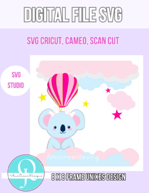 BABY FRAME KOALA / SVG / STUDIO / Cricut Cameo, Scan cut, DIGITAL FILE / UNIXES / BABY SHOWER