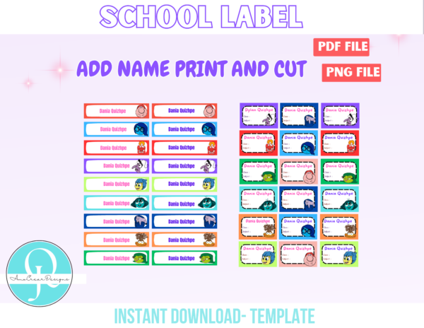 MOCKUP SCHOOL LABEL School Label / png / pdf / inside out