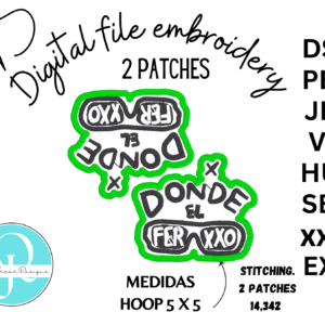 FER 2 PATCHES / EMBROIDERY DESIGN / 8 FORMATOS DIFERENTES / DIGITAL FILE / BORDADO