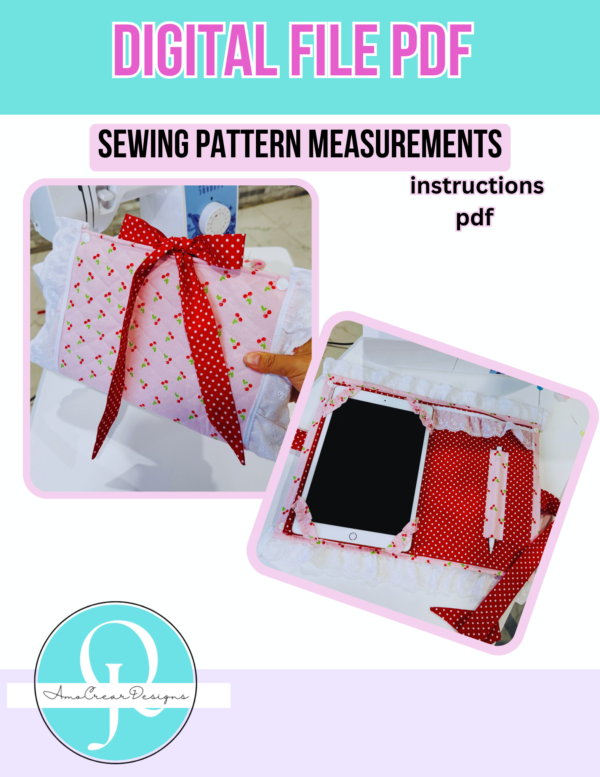 Ipad Cover Sew Pattern / Measures  / PDF Instructions / digital file ipad 10.2  Generation 7th 8th 9th