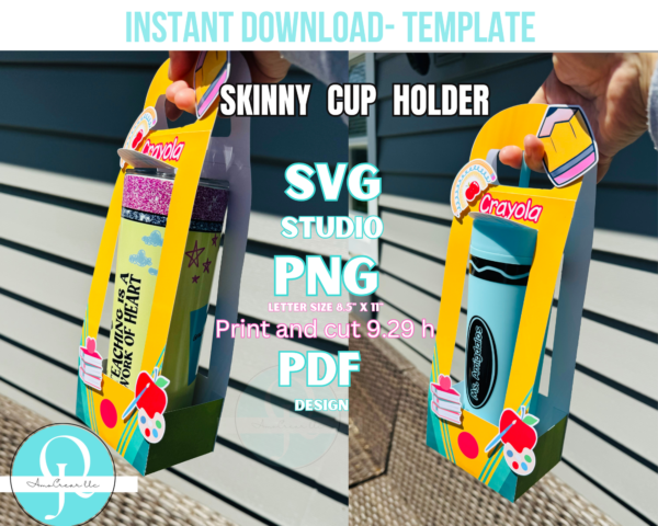 SKINNY CUP HOLDER / TEACHERS DAY HOLDER / TUMBLERS 20 OZ / VASO LARGO DE 16 OZ / svg  / studio