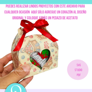 EMPAQUE DE REGALO caja SVG /STUDIO /PDF Cricut, Cameo Scancut, pdf tijeras