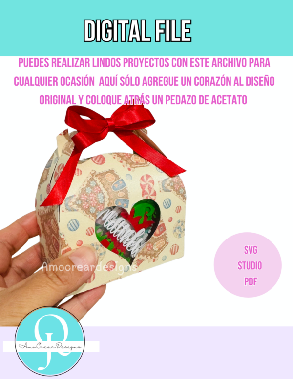 EMPAQUE DE REGALO caja SVG /STUDIO /PDF Cricut, Cameo Scancut, pdf tijeras