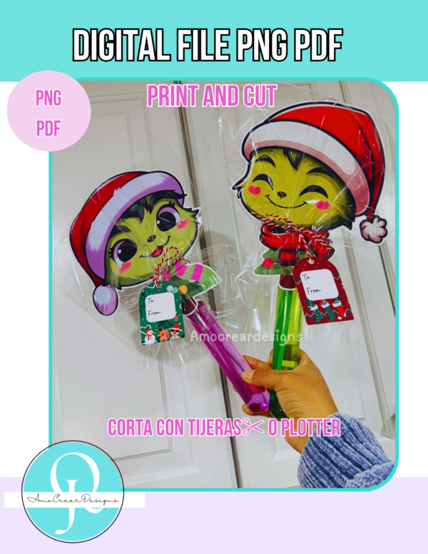 BUBLE POPS IMPRIMIBLES / BASTONES DE BURBUJAS / PDF / PNG / DIGITAL FILE / CHRISTMAS