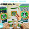 Best Mama/ STARBUCKS BOX / Coffee Box, Best Teacher coffee box/ Gratis holder gift card / cricut / cameo / scan cut / pdf tijeras / digital file / MOTHERS DAY