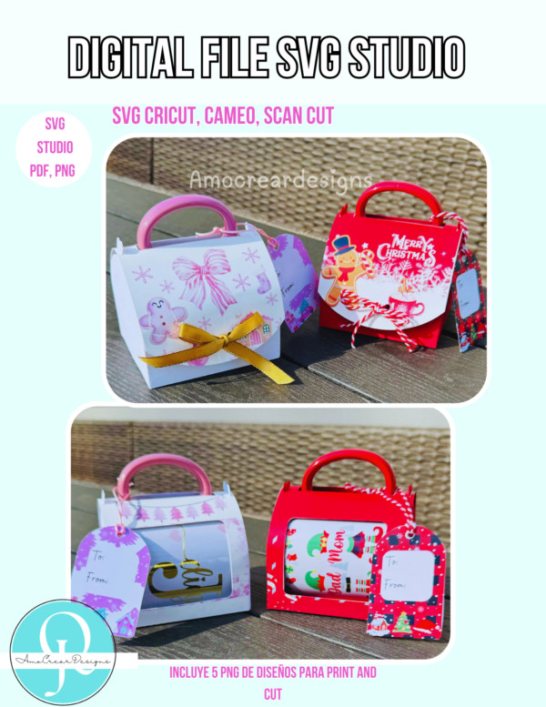 EMPAQUE DE TAZAS / Porta taza Navidad  / Christmas DIGITAL FILE / MUG 11 OZ / SVG / STUDIO / PDF / PNG / INCLUYE 5 PNG DIFERENTES / CRICUT / CAMEO / SCAN CUT / PRINT AND CUT/ CHRISTMAS