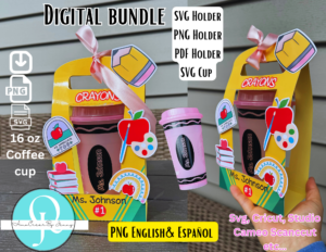 caja tesoro mockup (2) Paquete Teachers Day / Holder SVG / Holder PNG / Holder pdf / SVG CUP 16 oz envoltura Crayons / English / Español / digital file