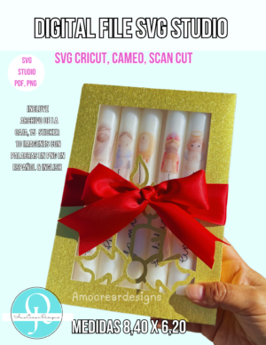 CAJA PARA VELAS / VELAS DE NAVIDAD / VELAS CON DESEOS DE NAVIDAD / BOX CANDLES / CAJA PARA VELAS / SVG / STUDIO / PNG IMAGENES / PDF TIJERAS / INCLUYE 15 STICKERS EXTRA / DIGITAL FILE / CHRISTMAS
