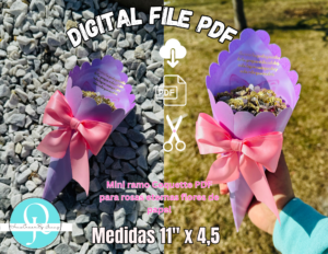 coquette ramo mockup Mini Ramo Coquette PDF de la envoltura / Tijeras