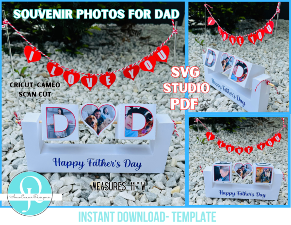 Dad Memorias / Fathers Day / recuerdo con fotografias / SVG / STUDIO / PDF / archivo de corte Cricut, Cameo, Scancut,