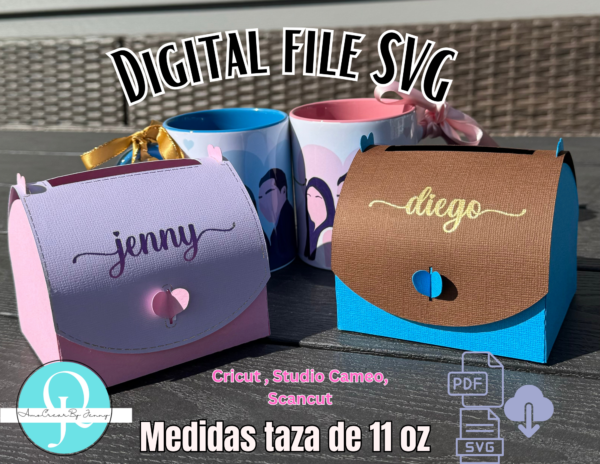 Caja Tesoro, Caja cartera, SVG / PDF / Taza 11 oz / Cricut / Studio / Scancut / valentines / birthday / mothers day / fathers day