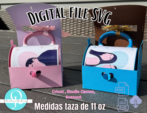 Caja Tesoro, Caja cartera, SVG / PDF / Taza 11 oz / Cricut / Studio / Scancut / valentines / birthday / mothers day / fathers day