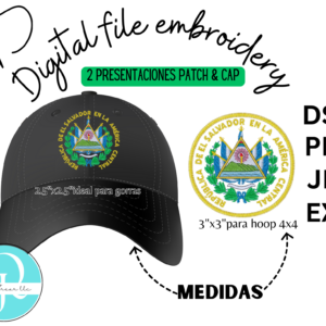 El Salvador Escudo / diseño de bordado, 2 presentaciones solo escudo y parche / digital file / EMBROIDERY DESIGNS