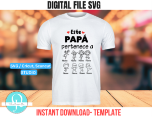Este Papá pertenece a / svg / studio / english & español / archivo de corte / cricut / scan cut / cameo / digital file / fathers day