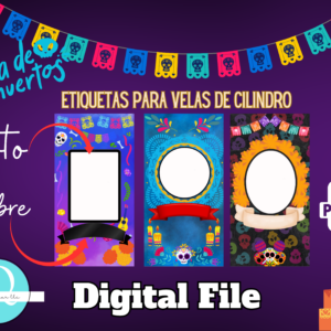 DIA DE MUERTOS ETIQUETAS PARA VELAS / PNG / FILE / pdf