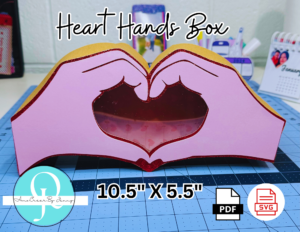 Heart Hands Love Box / SVG / PDF / Cricut, Studio, Scan cut / Tijeras / Digital file / caja de manos corazon / valentines / dia de la madre
