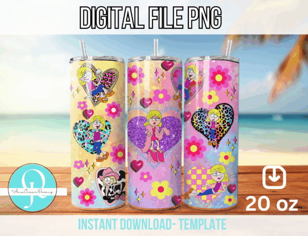 Lizzie png envoltura / tumbler 20 oz / envoltura digital / png descarga
