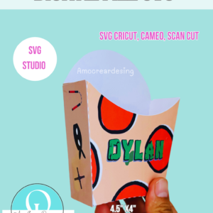 FRIENCH FRIES BOX / SVG / STUDIO / PDF / CRICUT , CAMEO SCAN CUT / BIRTHDAY