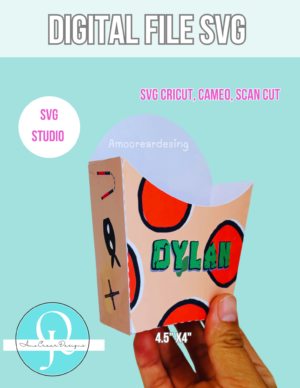 FRIENCH FRIES BOX / SVG / STUDIO / PDF / CRICUT , CAMEO SCAN CUT / BIRTHDAY