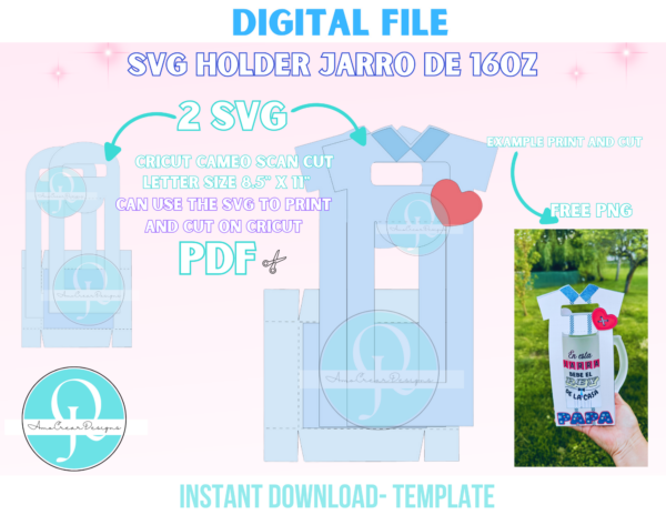 mockup holder Holder Jarro Cervecero / Dia Del Padre / SVG / Studio / PDF / Cricut , Scancut / Cameo / digital file / DIA DEL PADRE