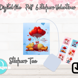 Stickers para Tea, en PDF 6 diseños listos para imprimir y cortar con tijeras