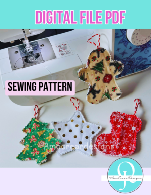ORNAMENTS Christmas / 4 Ornamentos de Navidad / PDF / Digital file / SEW PATTERN