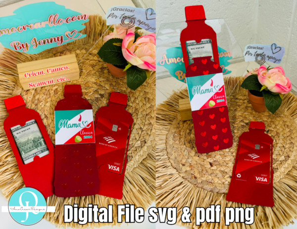 Tajin Holder money / Mothers Day / Fathers Day / cash / gift card / Cricut / Scan cut / Studio