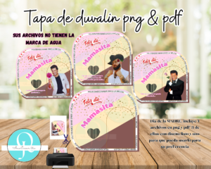 Duvalin Mamasita / Paquete de 4 tapas en PNG & PDF listo para imprimir  / Mothers  Day / digital file