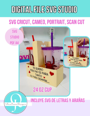 PAREJA HOLDER SPIDER CUPS 24 oz / Valentines Day / holder de pareja 24 oz / SVG / STUDIO / PDF / Cricut / Cameo / Scancut