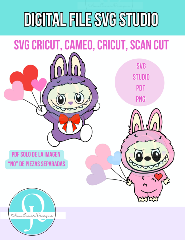 LABUBU / SVG / STUDIO / PNG / PDF / DIGITAL FILE / Cricut / Cameo / Scancut