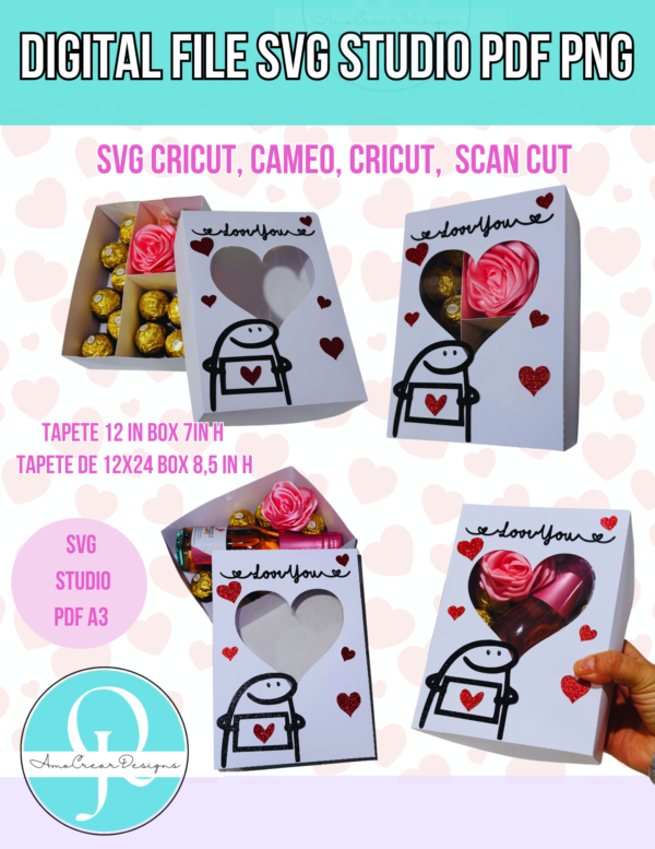 mockup caja flork FLORK BOX / CAJA DE FLORK / SVG / STUDIO / PDF A3 / DIGITAL FILE / VALENTINES